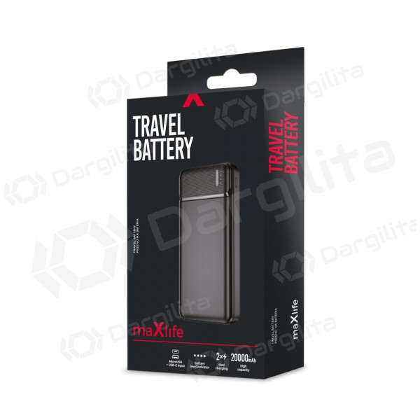 Išorinė baterija Power Bank Maxlife MXPB-01 20000mAh (juoda)