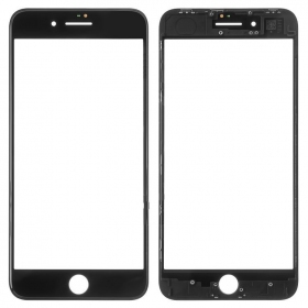 Apple iPhone 8 Plus Ekrano stikliukas su rėmeliu ir OCA (juodas) (v2) - Premium
