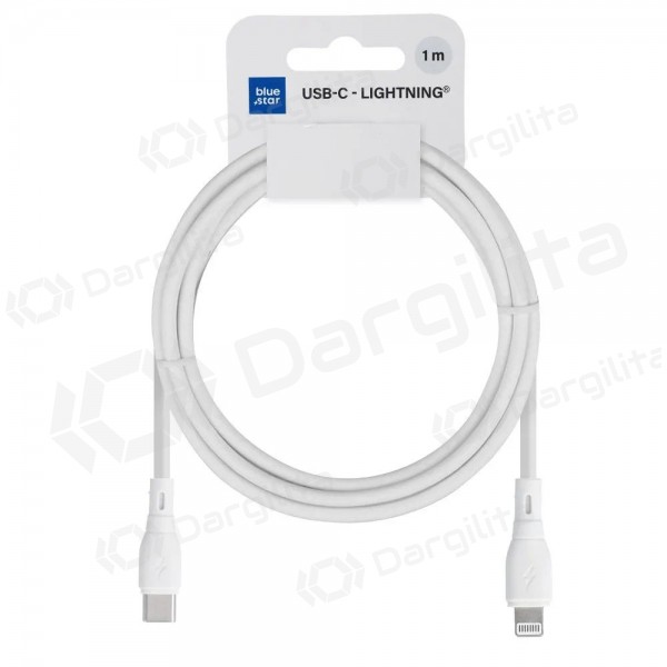 Lightning laidas Blue Star PJ72-18-3 USB-C į Lightning 1 m baltas