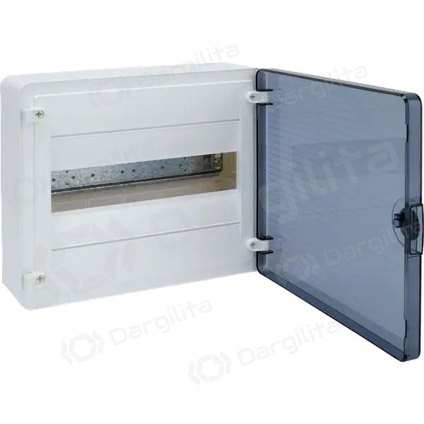 GOLF2 plastikinis virštinkinis skydelis VS112TD 12 mod. Hager (permatomos durelės, IP40)