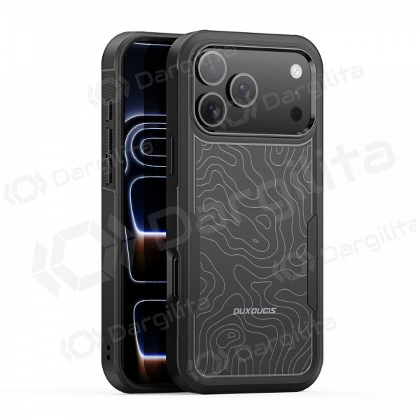 Apple iPhone 17 Pro Max, 18 Pro Max dėklas "Dux Ducis Shld" juodas (Contour Pattern)