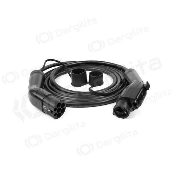 Elektromobilio įkrovimo kabelis Type 1 (Female) - Type 2 (Male), 32A, 7.2kW, 1-fazė, 5m