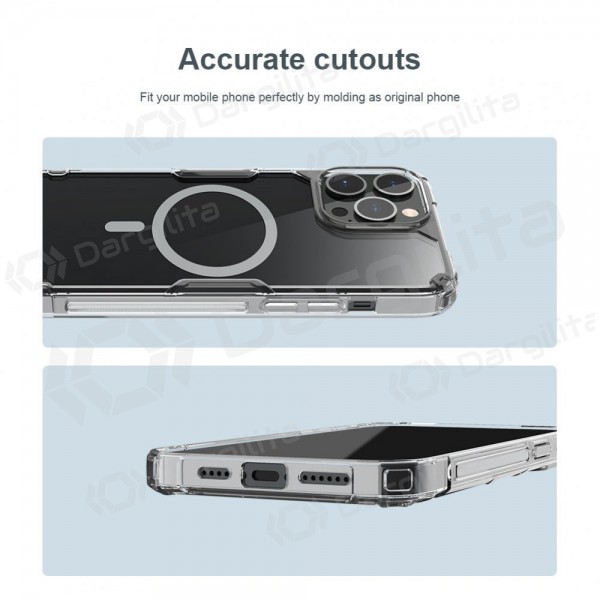 Apple iPhone 13 dėklas „Nillkin Nature Magnetic“ (baltas) Apple iPhone 13 dėklas „Nillkin Nature Magnetic“ (baltas)