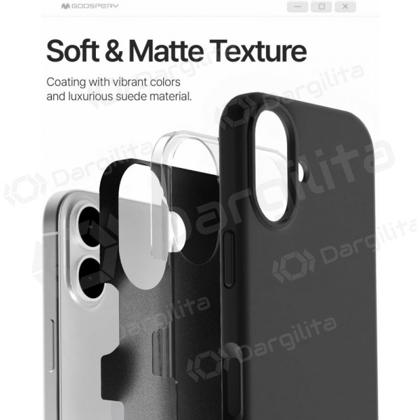 Apple iPhone 17 dėklas Mercury "Pure Magsafe Silicon Case" juodas