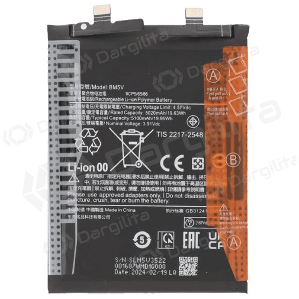 Xiaomi Redmi Note 13 Pro 5G, Poco X6 baterija, akumuliatorius (BM5V) (originalus)