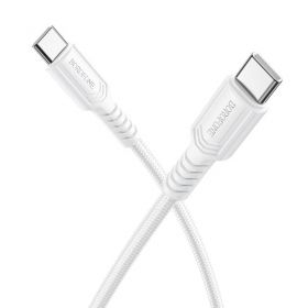 USB-C laidas Borofone BX116 USB-C į USB-C 1 m 60 W baltas