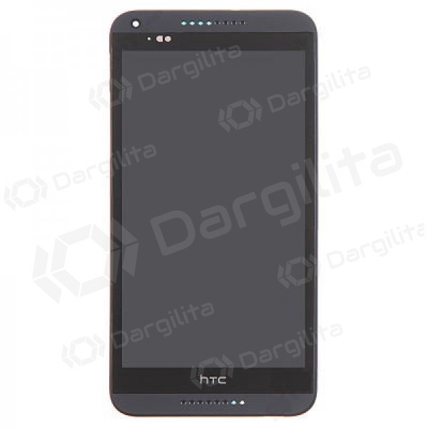 HTC Desire 816 ekranas (juodas) (su rėmeliu) (naudotas grade B, originalus)