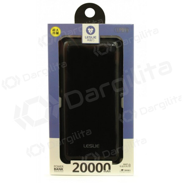 Išorinė baterija Power Bank Leslie LP015 20000mAh (juoda)
