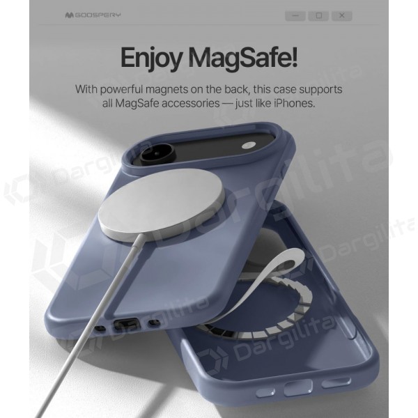Apple iPhone Air dėklas Mercury "Pure Magsafe Silicon Case" (levandos pilka)