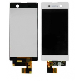 Sony E5603 Xperia M5 / E5606 / E5633 / E5653 / E5663 LCD ekranas kartu su liečiamu stikliuku (baltas) - Premium