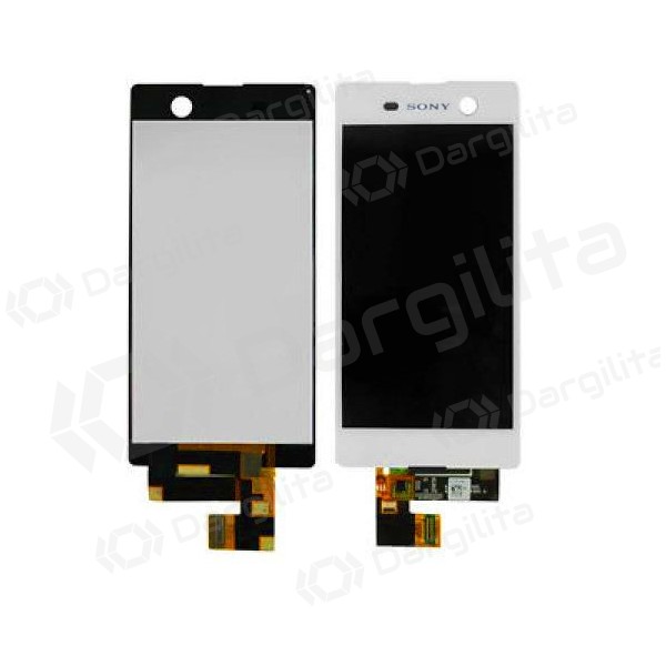 Sony E5603 Xperia M5 / E5606 / E5633 / E5653 / E5663 LCD ekranas kartu su liečiamu stikliuku (baltas) - Premium