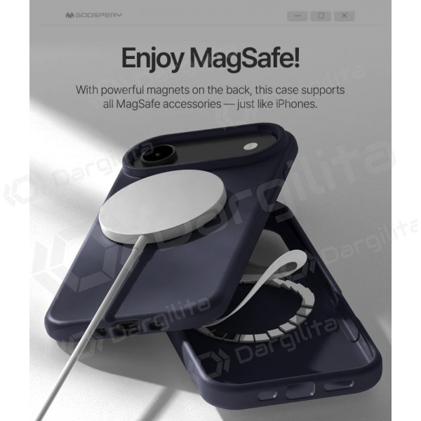 Apple iPhone Air dėklas Mercury "Pure Magsafe Silicon Case" (tamsiai mėlynas)