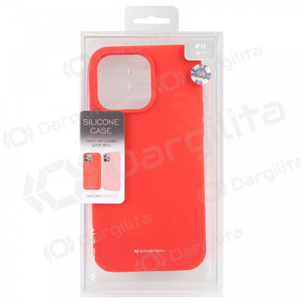 Apple iPhone 15 dėklas Mercury Goospery "Silicone Case" (raudonas)