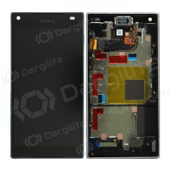 Sony E5803 / E5823 Xperia Z5 Compact ekranas (juodas) (su rėmeliu) (naudotas grade B, originalus)