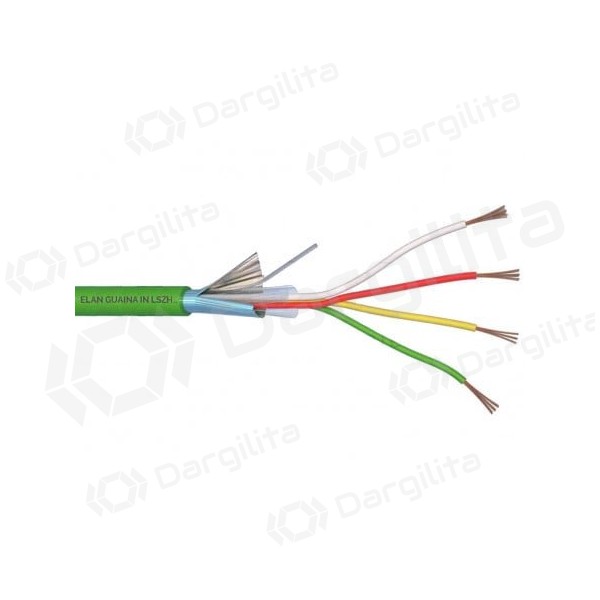 ELAN behalogenis, ekranuotas apsauginis kabelis 4x0.22 (žalias)