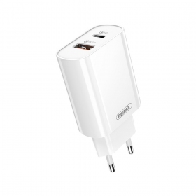 Telefono įkroviklis Remax RP-U37 20 W USB-C + USB-A baltas