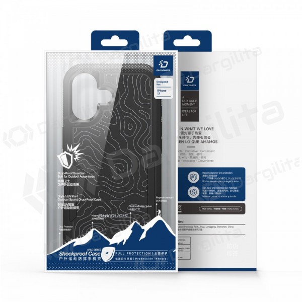 Apple iPhone 17 dėklas "Dux Ducis Shld" juodas (Triangle Pattern)