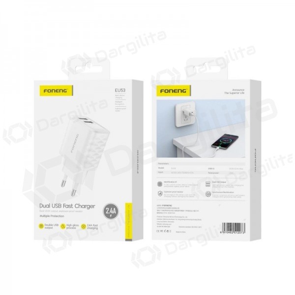 Telefono įkroviklis Foneng EU53 12 W USB-A baltas