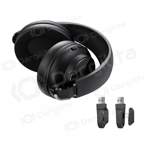 Belaidės ausinės Acefast H15 Gaming apgaubiančios su mikrofonu USB-C juodos