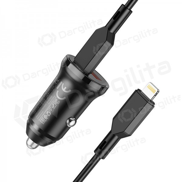 Įkroviklis automobilinis Borofone BZ18A USB-A/Type-C PD20W+QC3.0 + Lightning (juodas)