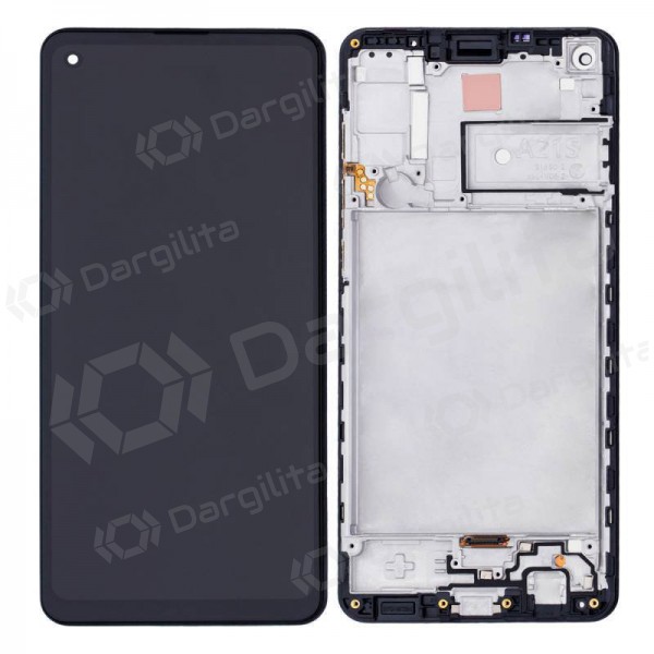 Samsung Galaxy M21s, M31 ekranas (juodas) (su rėmeliu) (originalus) Samsung Galaxy M21s, M31 ekranas (juodas) (su rėmeliu) (originalus)
