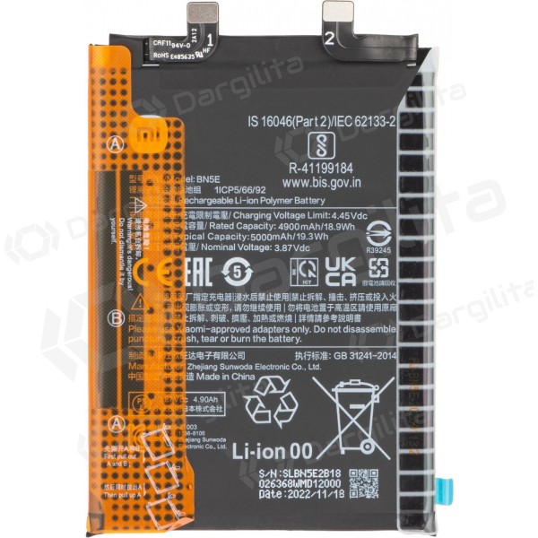 Xiaomi Redmi Note 12 Pro+ baterija, akumuliatorius (BP4J) (originalus)