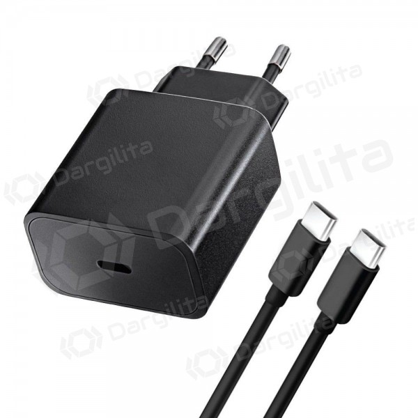 Telefono įkroviklis Blue Star 20 W USB-C su USB-C laidu juodas