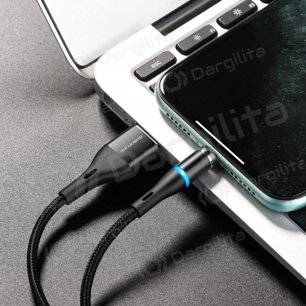 USB kabelis Borofone BU16 Skill Magnetic Lightning 1.0m (juodas)