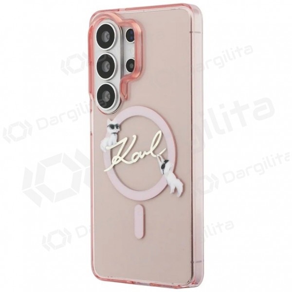 Samsung Galaxy S26 Ultra dėklas "Karl Lagerfeld IML Choupette Karl Script Logo Magnetic" (rožinis)