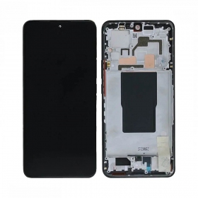 Xiaomi 12T, 12T Pro ekranas (juodas) (su rėmeliu) (originalus)