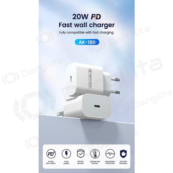 Telefono įkroviklis Jellico AK180 20 W USB-C baltas