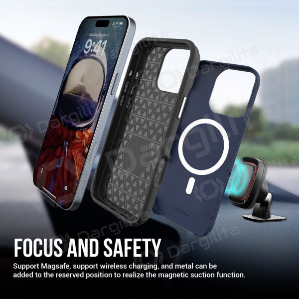 Apple iPhone 16 Plus dėklas „Perfectionists“ (tamsiai mėlynas)