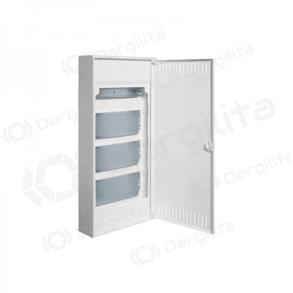 Hager 36 mod. virštinkinis multimedia skydelis su metalinėmis durelėmis VOLTA VA36NWB