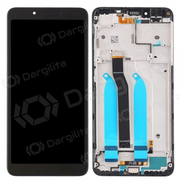 Xiaomi Redmi 6 / 6A ekranas (juodas) (su rėmeliu)