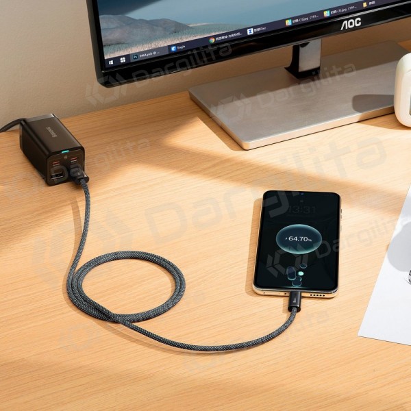 USB-C laidas Baseus Dynamic USB-A į USB-C 1 m 100 W juodas
