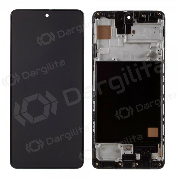 Samsung M515 Galaxy M51 2020 ekranas (juodas) (su rėmeliu) (service pack) (originalus)