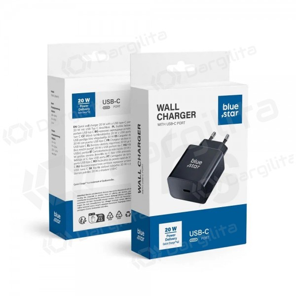 Telefono įkroviklis Blue Star TFB-TC-20WPD 20 W USB-C juodas