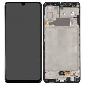 Samsung Galaxy A32 4G ekranas (juodas) (su rėmeliu) (originalus)