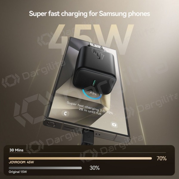 Telefono įkroviklis Joyroom JR-TCG13 45 W USB-C GaN juodas