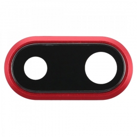 Apple iPhone 8 Plus kameros stikliukas (raudonas) (su rėmeliu)