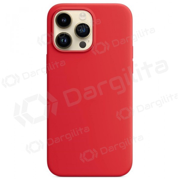 Apple iPhone 15 Pro Max dėklas "Mag Silicone Case" (raudonas)