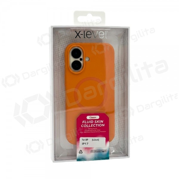 Apple iPhone 17 Pro Max, 18 Pro Max dėklas "X-Level Fluid Skin MagSafe" (mėlynas)