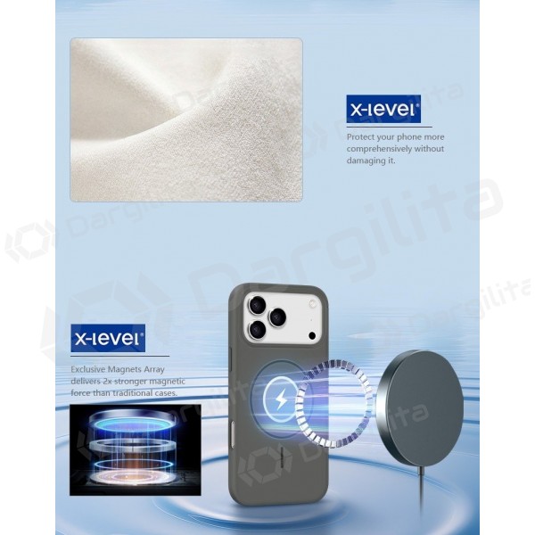 Apple iPhone 16 Pro dėklas "X-Level Fluid Skin MagSafe" (mėlynas)