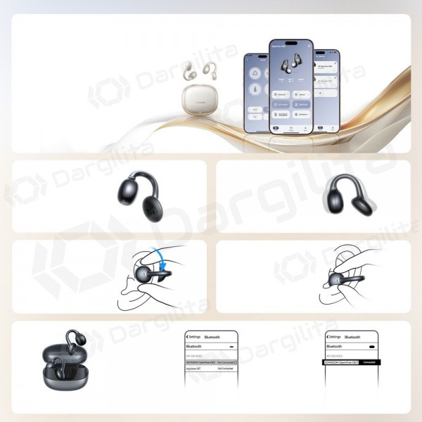 Belaidės ausinės su mikrofonu Joyroom JR-OE3 Bluetooth 5.4 USB-C pilkos