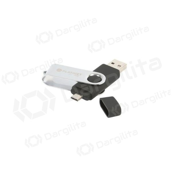 Atmintinė Platinet 16GB OTG USB 2.0 + microUSB (juoda)