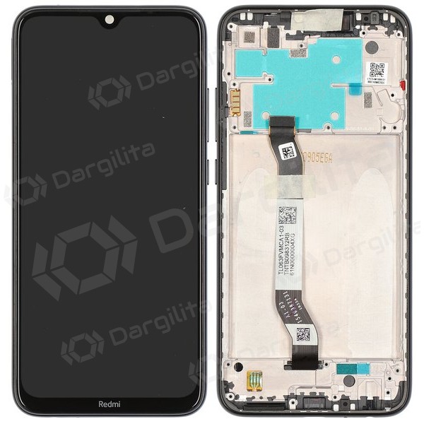 Xiaomi Redmi Note 8 / Note 8 2021 ekranas (juodas) (su rėmeliu) (Premium)