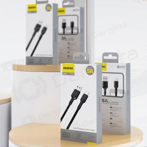 USB kabelis Dudao L9T USB-A to USB-C 5A 1.0m juodas