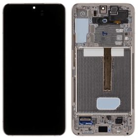 Samsung Galaxy S22+ ekranas (rožinis / auksinis) (su rėmeliu) (originalus)