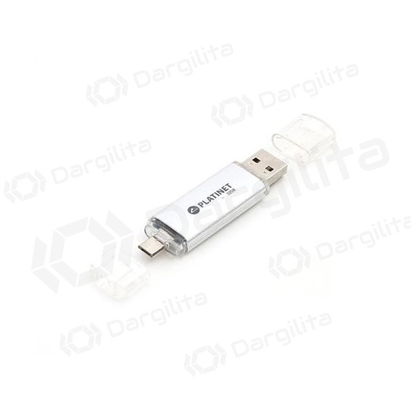Atmintinė Platinet 32GB OTG USB 2.0 + microUSB (sidabrinė)