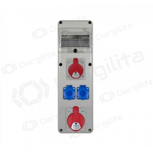 PawBol B.SLIM-6S-14-S plastikinis skydelis 6 mod (2x16A/250V 1x32A/5P 1x16A/5P)